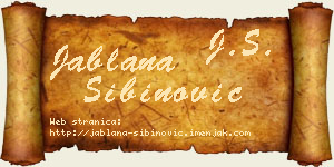 Jablana Sibinović vizit kartica
